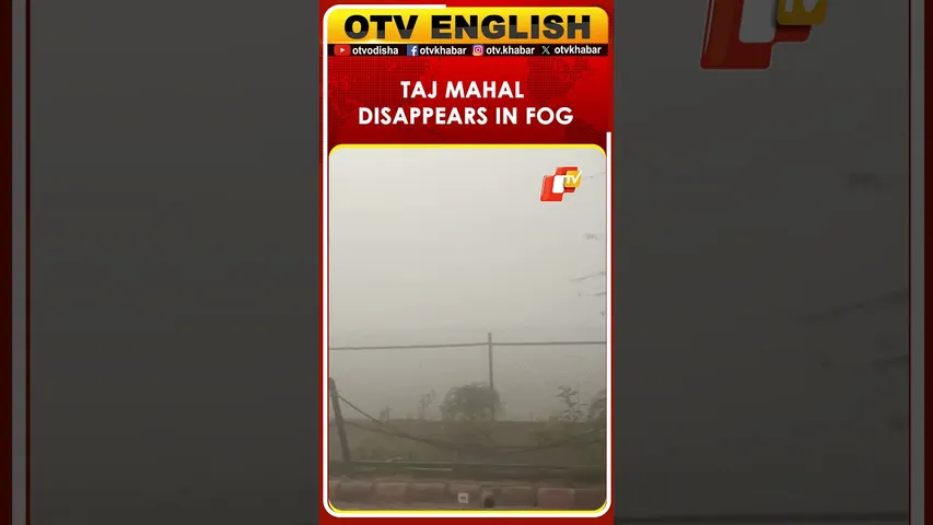 Taj Mahal Disappears Behind Dense Fog In Agra City