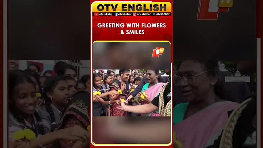 President Droupadi Murmu Gets Heartwarming Surprise As Children Greet Her With Flowers And Smiles