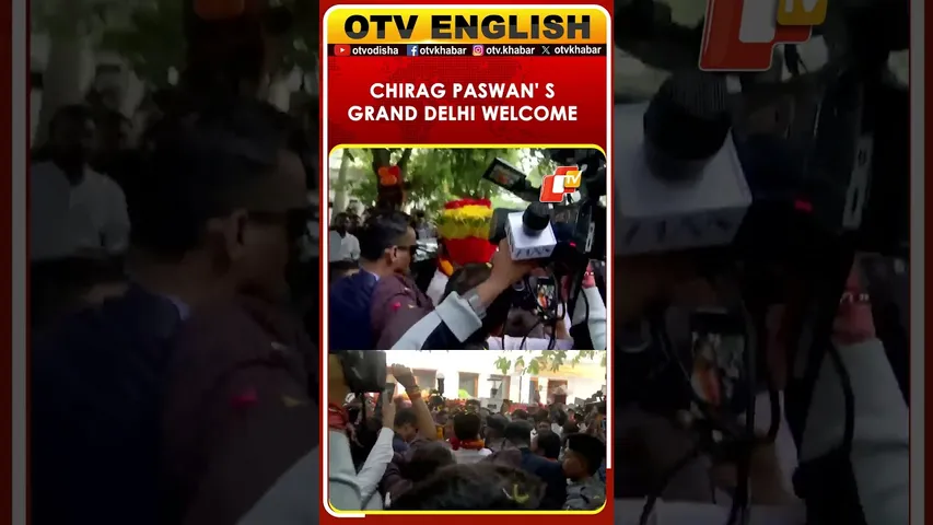 Chirag Paswan Gets Grand Welcome In Delhi After LJP(RV) Wins 19 Seats In Bihar Polls