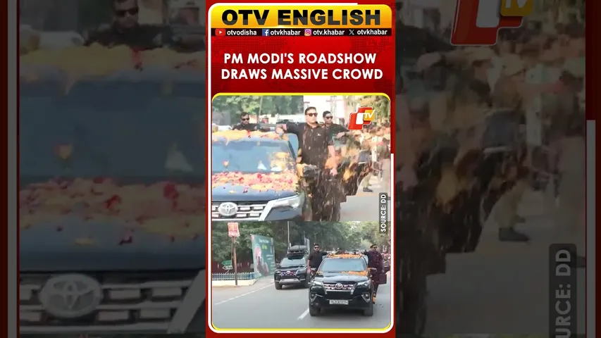 PM Modi Holds Grand Roadshow In Varanasi, Massive Crowd Gathers