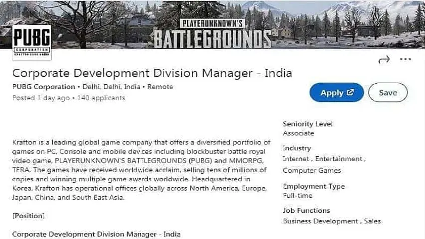PUBG-Mobile-India-LinkedIn-PUBG Corporation