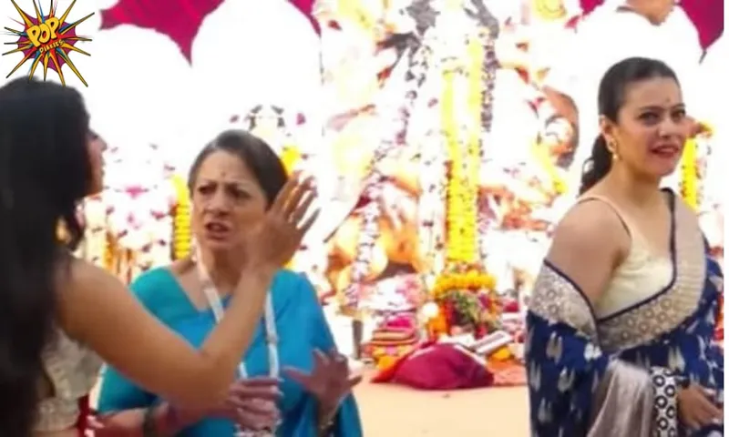 Kajol and Tanisha Argue in Durga Puja Pandal watch to know Tanuja's reaction
