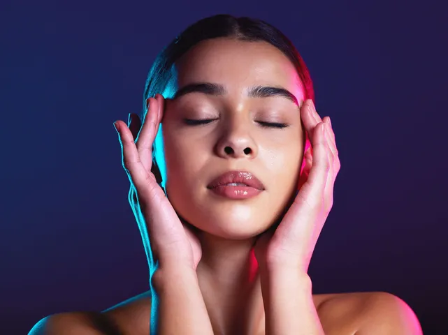 woman glowing face
