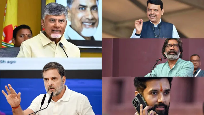 Chandra babu, Rahul Gandhi, Devendra Fadnavis, Hemanth Soren and Chirag Paswan