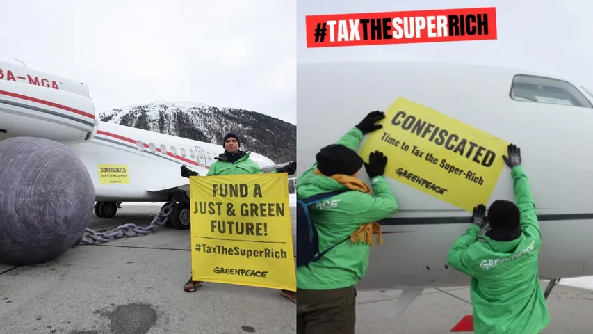 Greenpeace activists ‘confiscate’ private jets