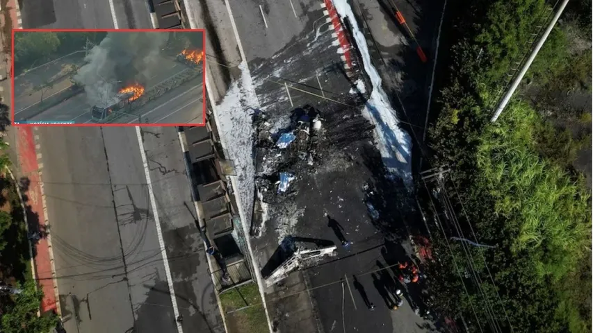 Brazil Sao Paulo plane crashes on busy street At least 2 killed