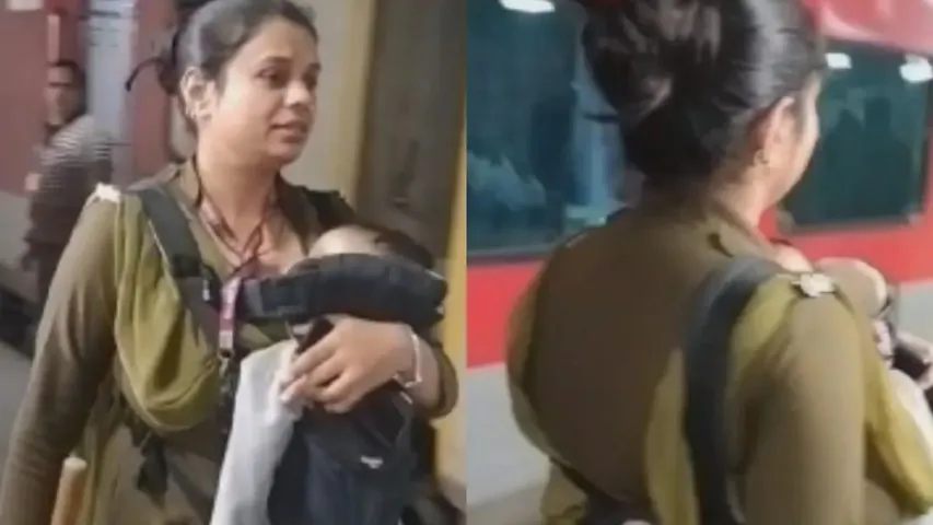 RFF Constable Carrying Her Child