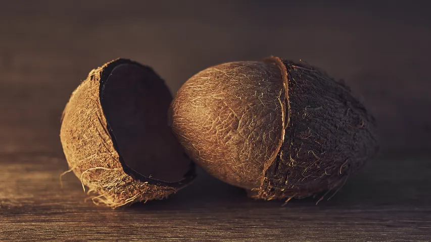 Coconut shells.