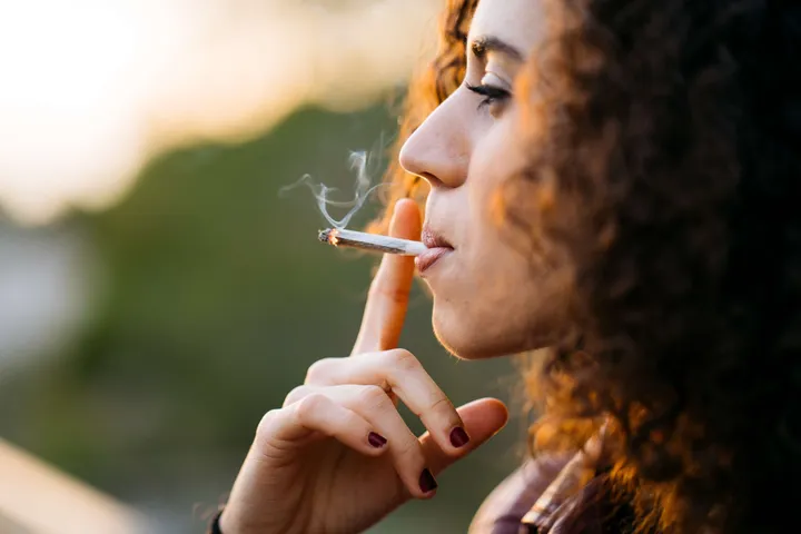 Smoking cigarettes 