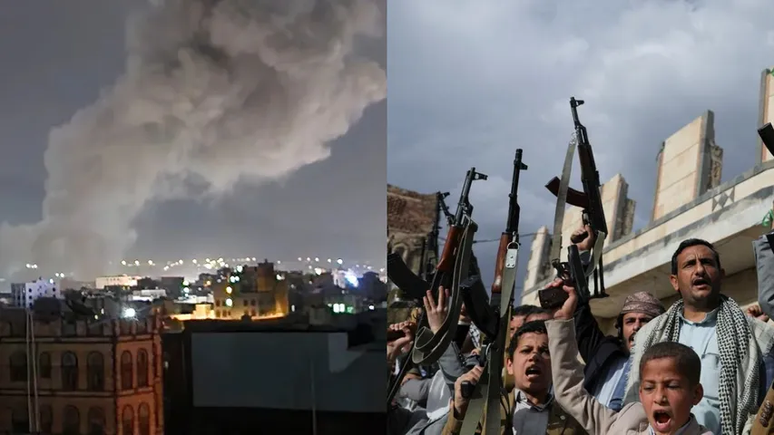 US launches wave of air strikes on Yemen's Houthis, 31 Killed