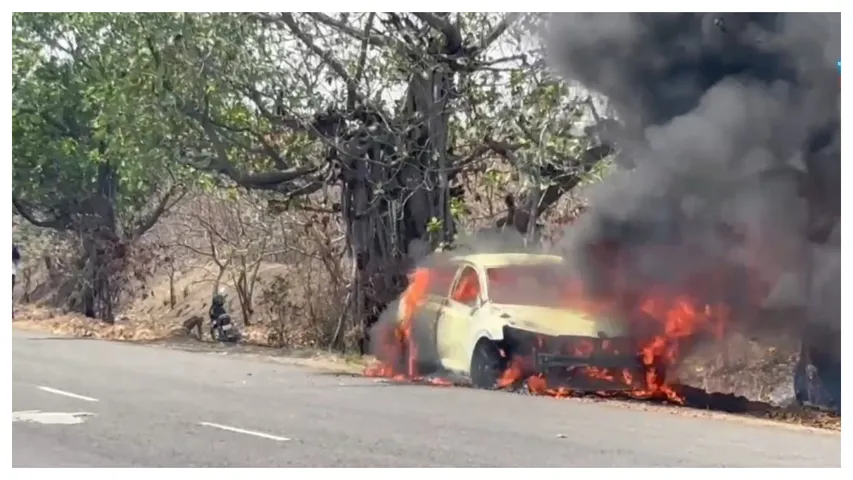 Car on fire 