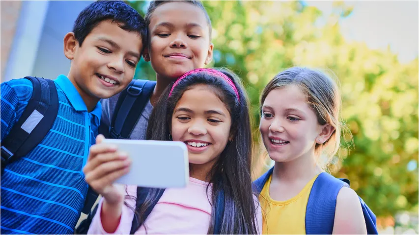 Kids using mobile