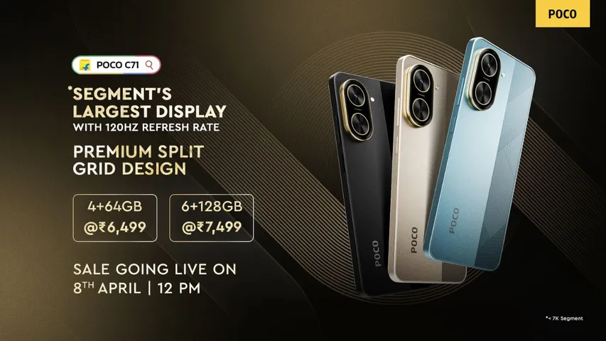 Poco C71 Launched in India Rs 6,499