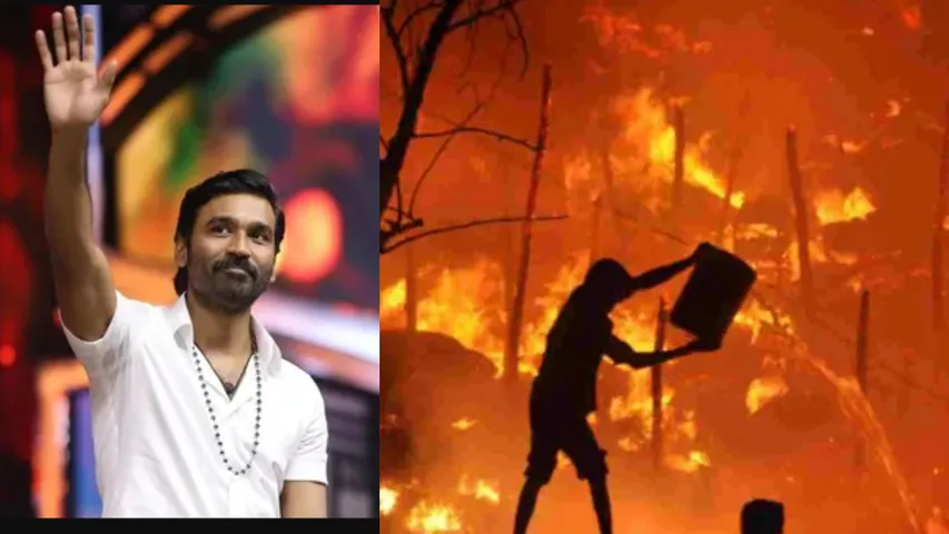 fire accident at Dhanush Idli Kadai set