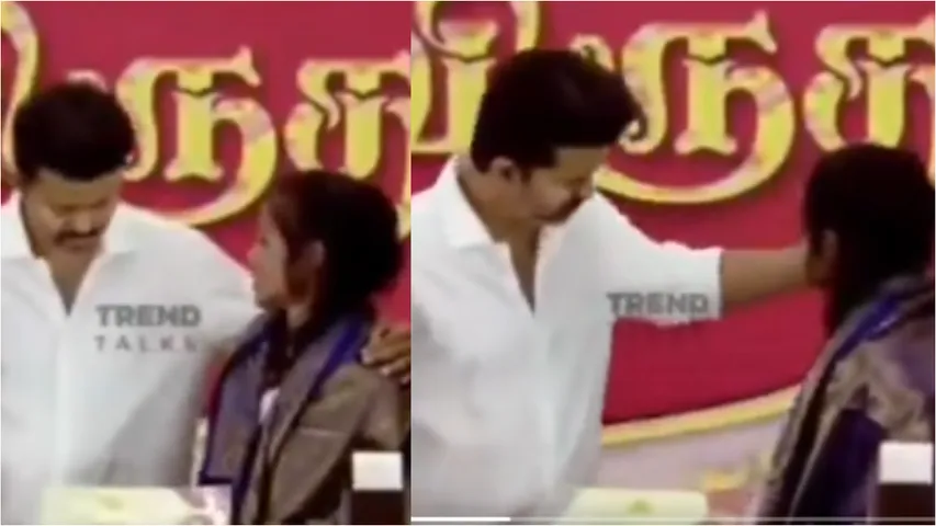 viral video_ student removed hero vijay hand from shoulder