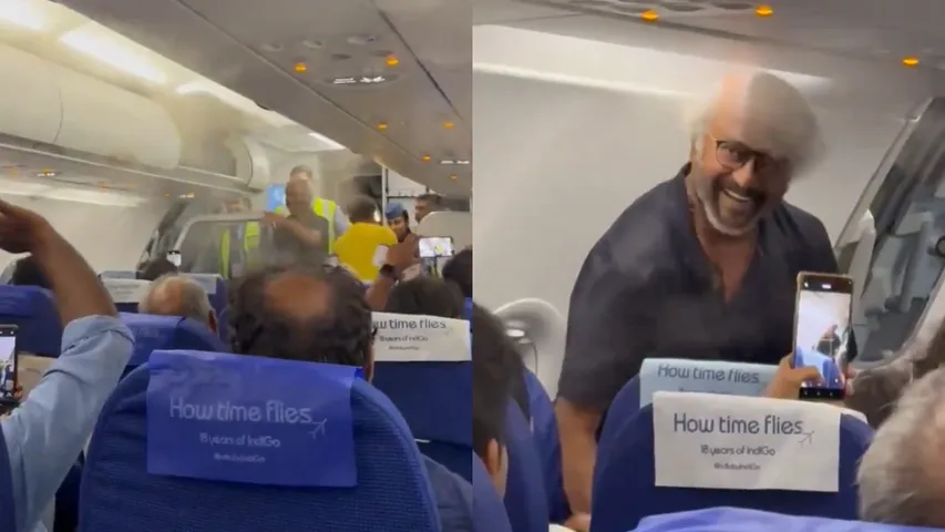 Rajinikanth flight video viral  