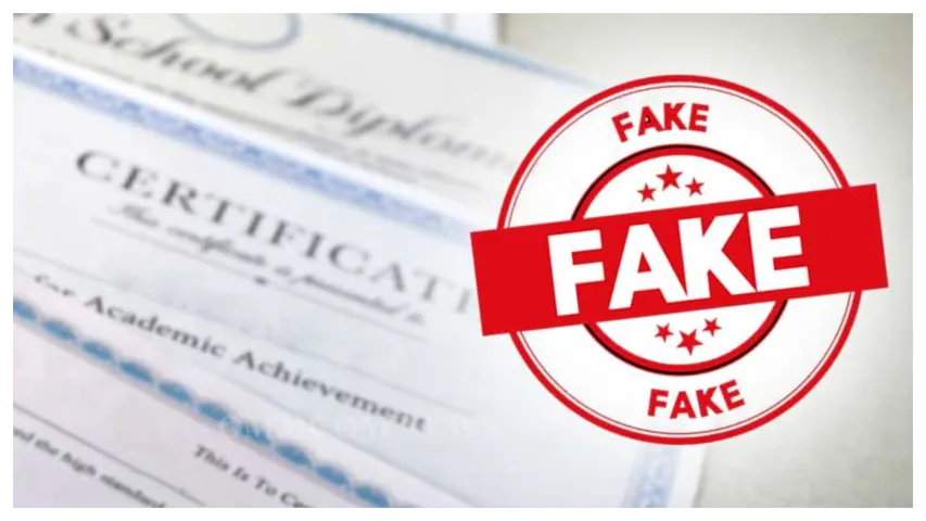 Fake certificate