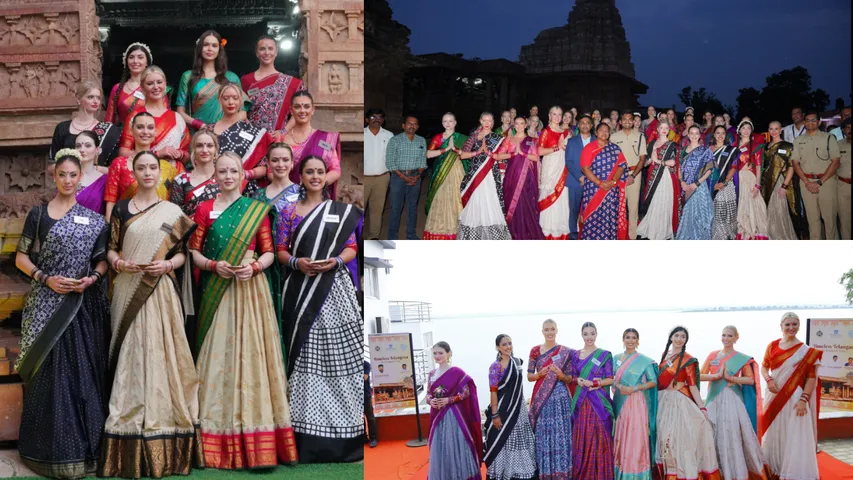 miss world 2025 ramappa temple visit