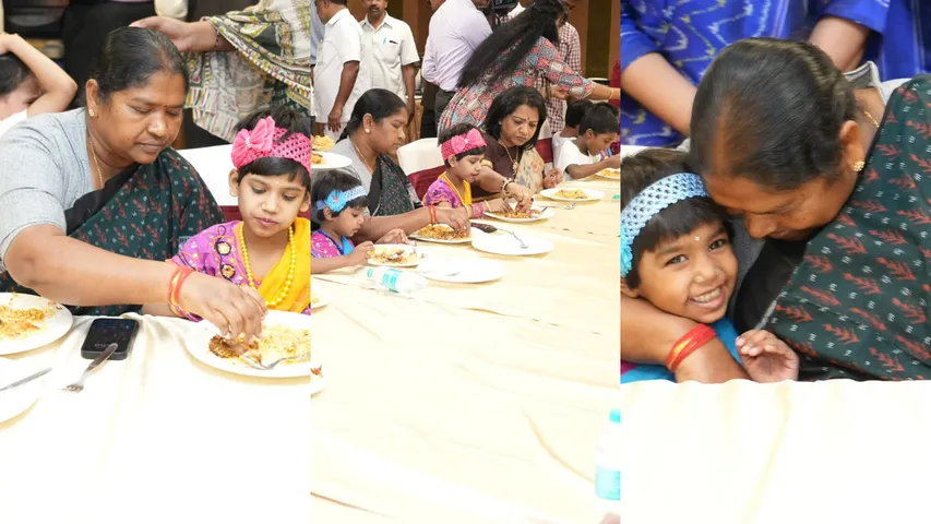Minister Seethakka Dinner With Orphans 