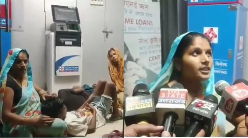  Family sleeping in ATM
