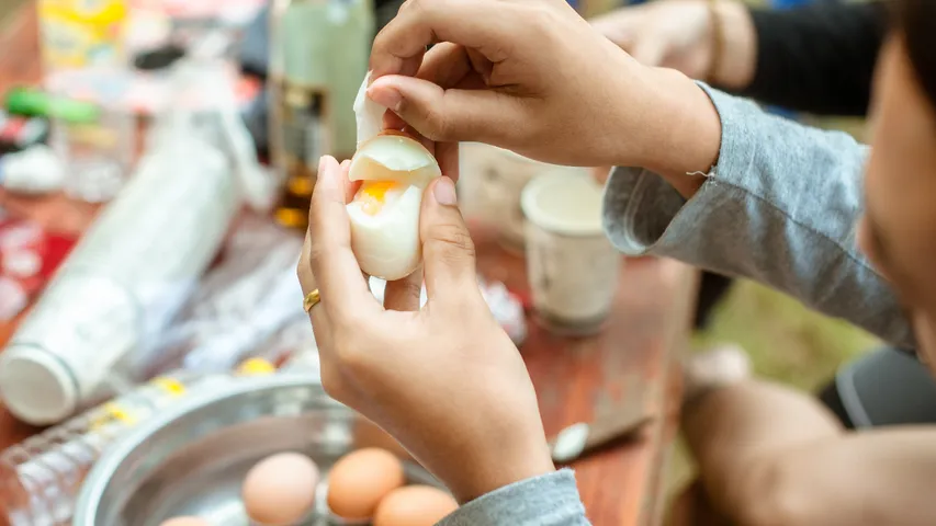cooking eggs