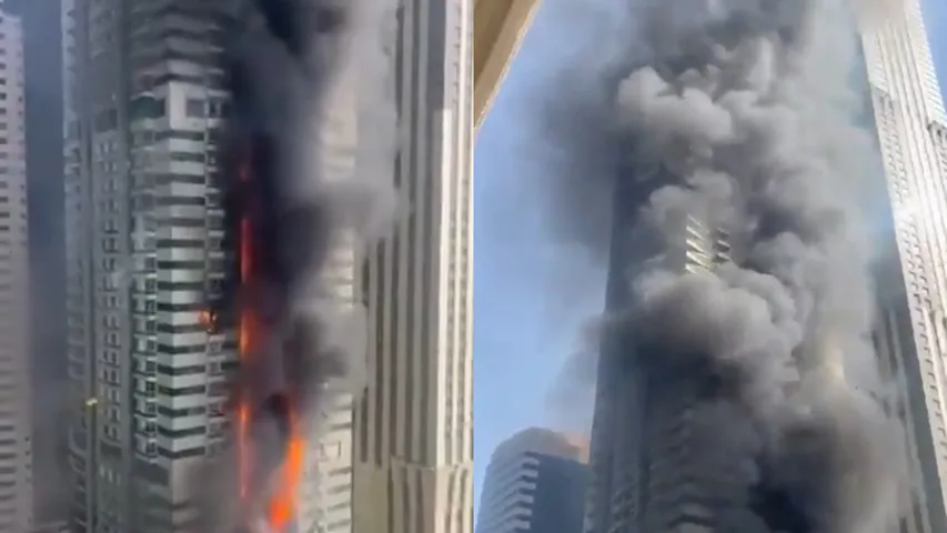 Major fire at Marina Pinnacle (Tiger Tower) in Dubai 