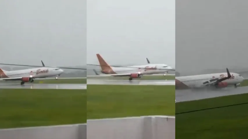 Batik Air Boeing 737 Aircraft Nearly Tips Over for Few Seconds  in indonesia