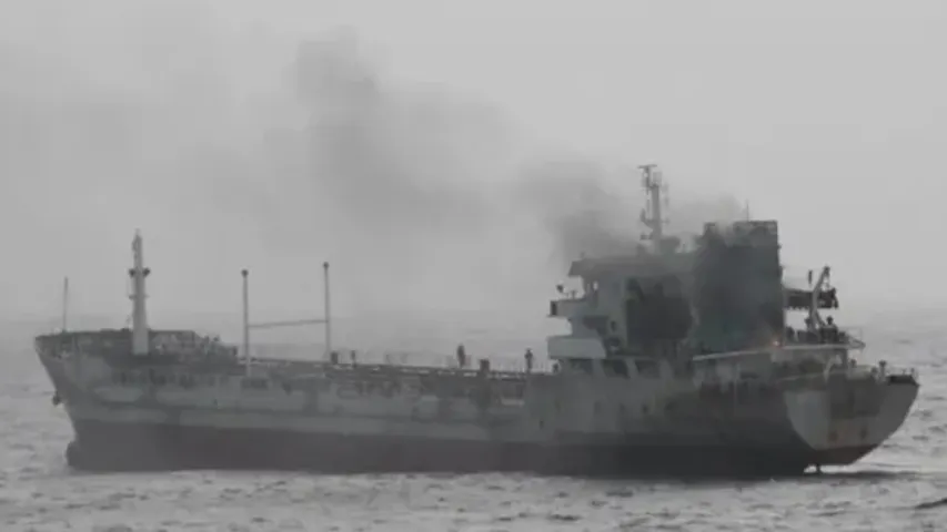 Indian Ship Fire Accident At Gujarat