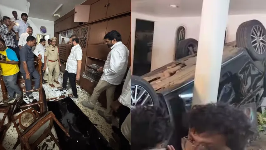 attack on kovur ex mla nallapareddy prasanna kumar reddy house