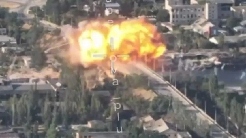 Russia strikes key bridge in Kherson Oblast