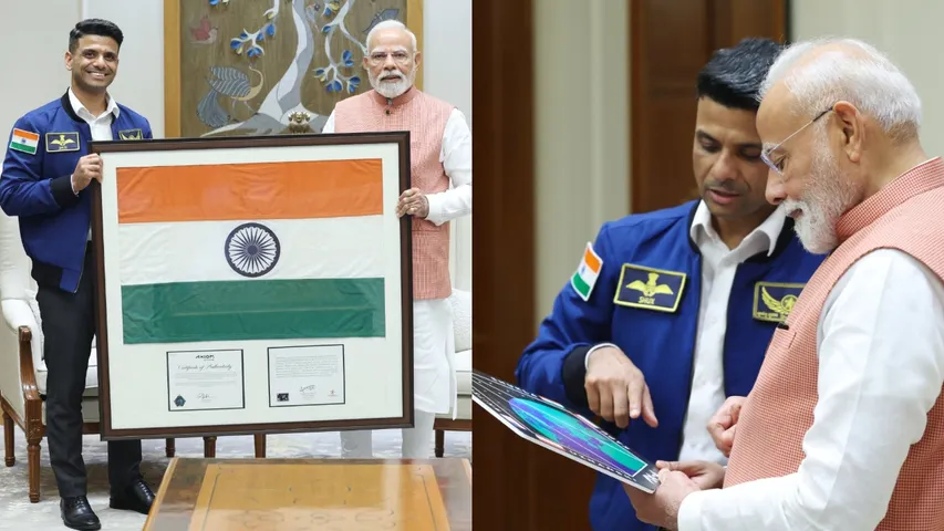 Shubhanshu Shukla gifts PM Modi