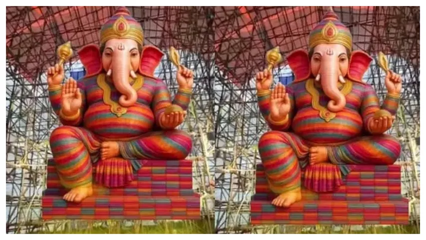 Lord Ganesha with a lakh sarees..