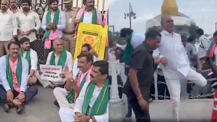 BRS leaders stage protest