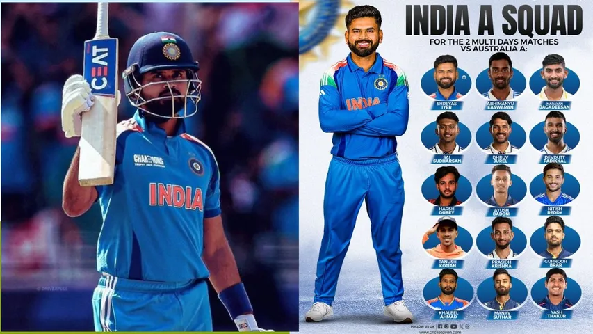 bcci announced team india a squad captain shreyas iyer against australia