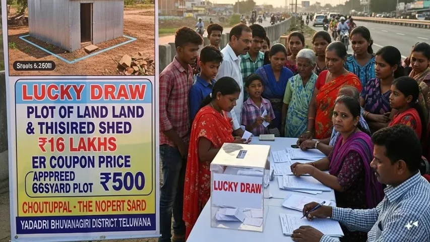 Telangana Choutuppal Man Ramabrahmam Selling 66 Sq Yard Land Lucky Draw in Yadadri