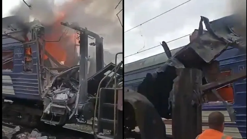 Drones attack passenger train in Ukraine