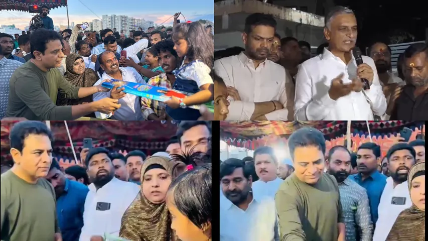 Ktr and Harish Rao Diwali Celebrations