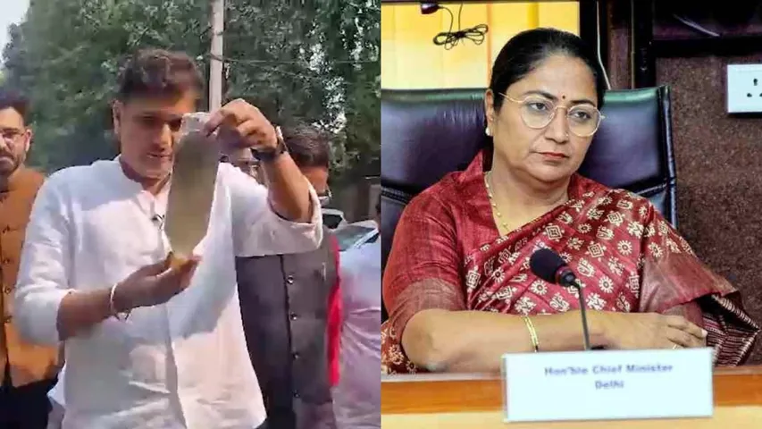 AAP brings Yamuna water to CM Rekha gupta door