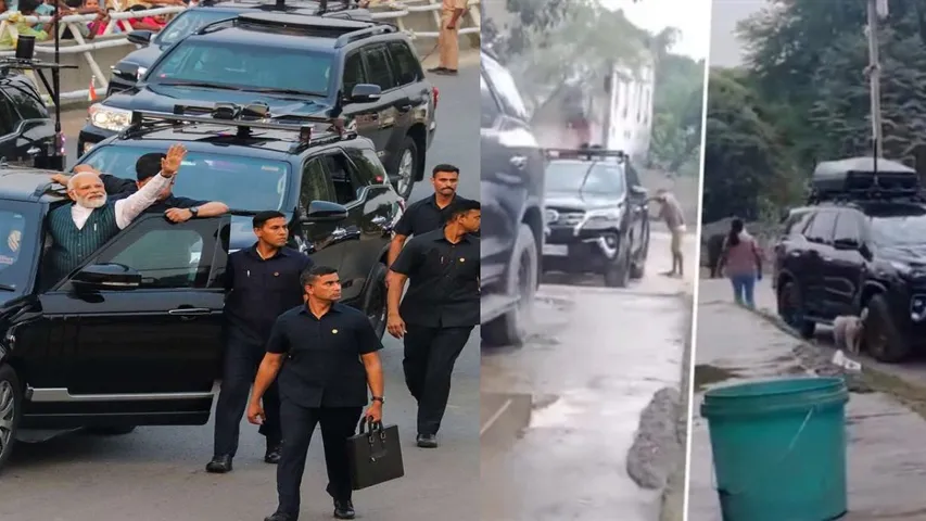 Videos of PM Modi convoy