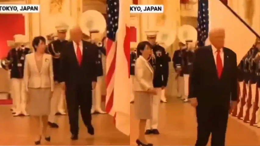 Did Donald Trump salute Japan’s Flag?