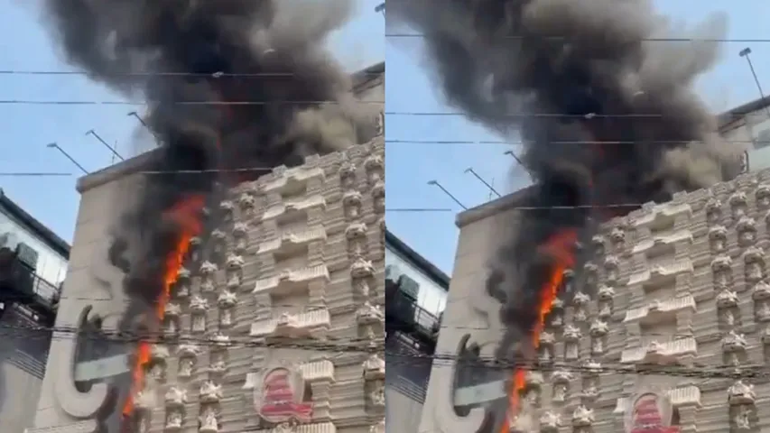 Massive Fire Breaks Out At Near Jubilee Hills Metro Station