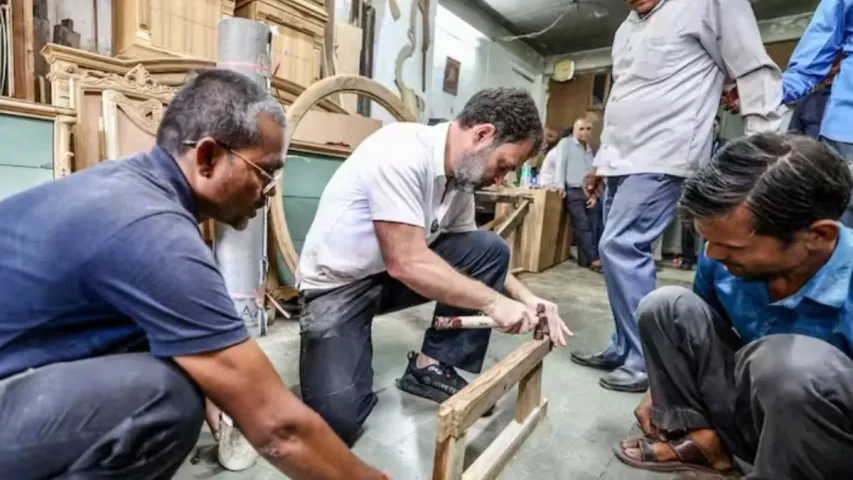 కార్పెంటర్ గా మారిన రాహుల్‌ గాంధీ