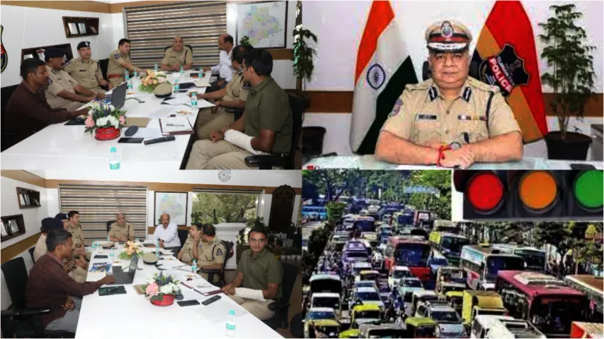 TELANGANA -  GHMC: జీహెచ్‌ఎంసీ ట్రాఫిక్‌పై సీనియర్ పోలీస్ అధికారులతో సమీక్షించిన డీజీపీ రవి గుప్తా