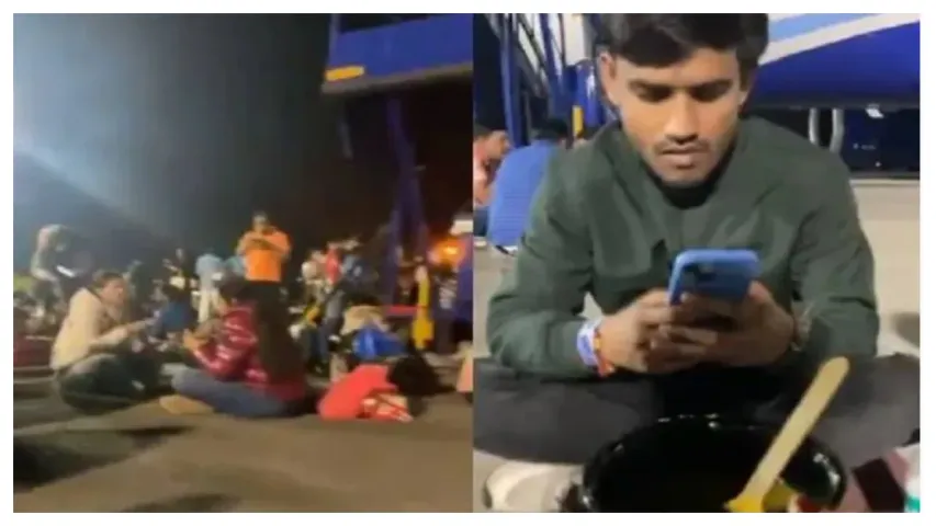 Indigo Flight:విమానం పక్కన కూర్చుని భోజనం...వైరల్ అవుతున్న వీడియో
