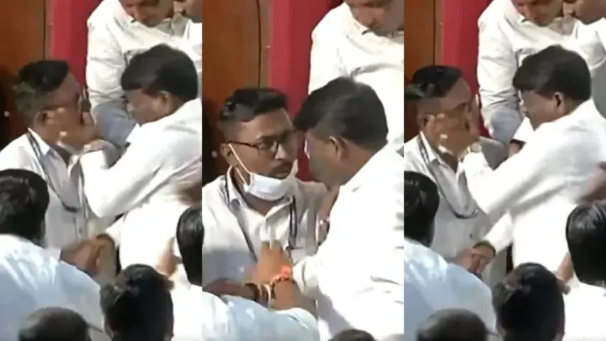 BJP MLA : పోలీస్‌ను చెంపపై కొట్టిన బీజేపీ ఎమ్మెల్యే.. వీడియో వైరల్!