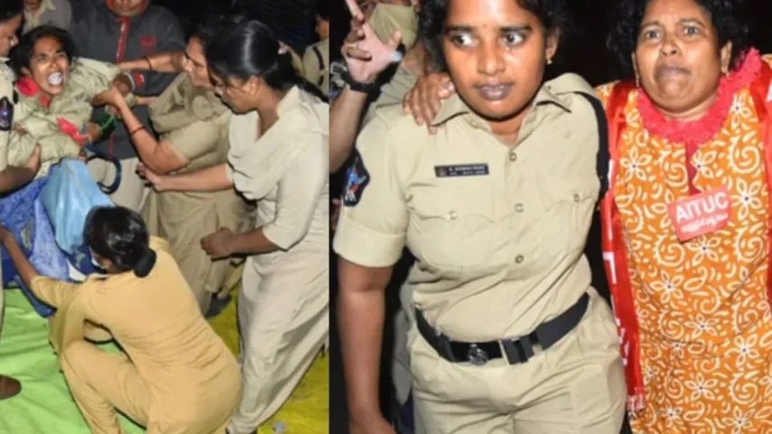 Anganvadi Arrests: అంగన్వాడీ దీక్షా శిబిరం పై విరుచుకుపడ్డ పోలీసులు...దొరికిన వారిని దొరికినట్లు లాగిపడేశారు!