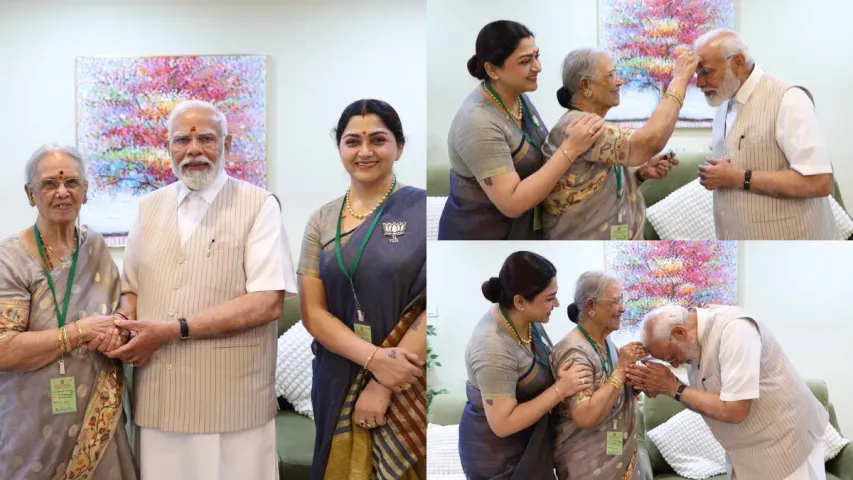 Khushbhu : ఖుష్భు అత్తతో పీఎం మోదీ భేటీ..కల నిజమైందని సంతోషం..!!