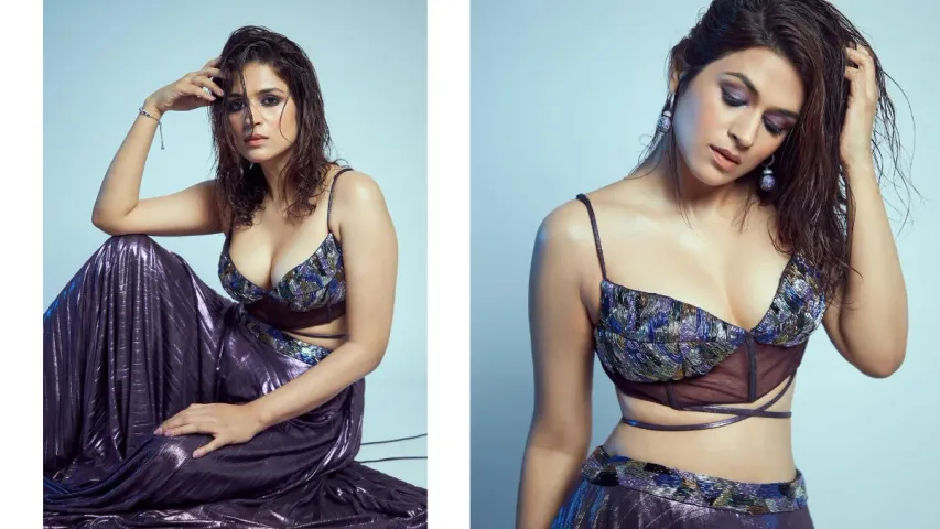 Shraddha Das:  పర్పుల్ డ్రెస్ లో శ్రద్దా దాస్ స్టన్నింగ్ లుక్స్