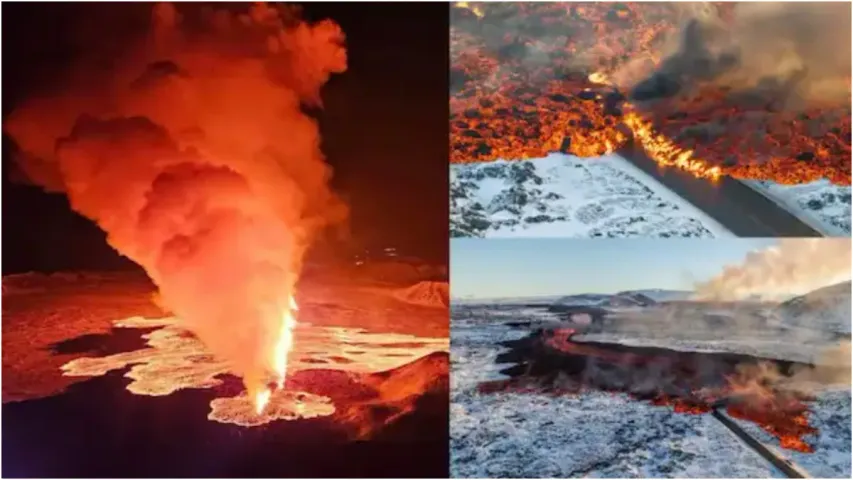 IceLand: ఐస్‌లాండ్‌లో వరుసగా బద్దలవుతున్న అగ్ని పర్వతాలు..ఎగజిమ్ముతున్న లావా