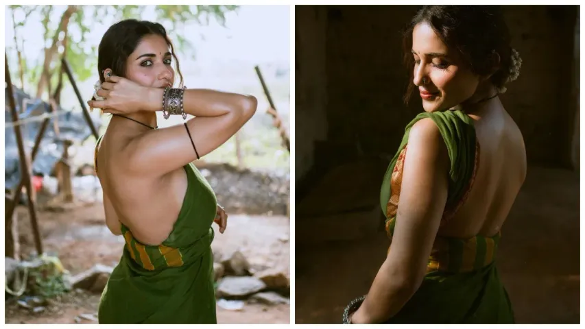 Ruhani Sharma: ఆకుపచ్చ రంగు చీరలో.. రుహనీ శర్మ అందాల హొయలు